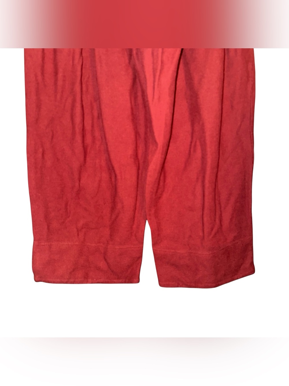 FREE PEOPLE Beach Wide Leg Cropped Day Tripper Pants Ribbed Red Size Medium - Picture 12 of 16